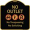 Signmission Designer Series-No Outlet No Trespassing Or Soliciting With No Car And No U-tu, 18" H, BG-1818-9968 A-DES-BG-1818-9968 - alternate 1